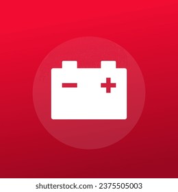 battery warning icon, vector pictogram