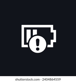 battery warning icon, vector pictogram