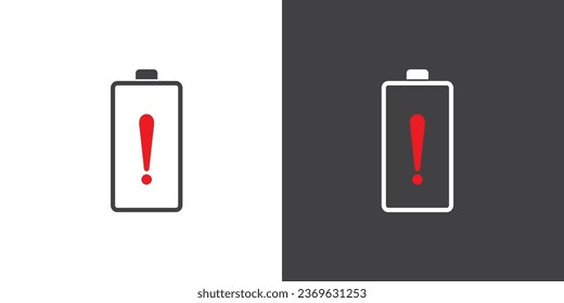 Battery warning level charge  indicators icon, Battery icon in flat style, Battery charging flat icon simple black style symbol sign for apps and website, vector illustration.