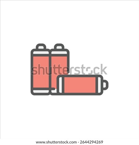 battery waste filled outline icon. hazardous waste color line illustration.