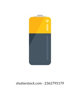 Battery waste icon flat vector. Garbage recycle. Metal container isolated