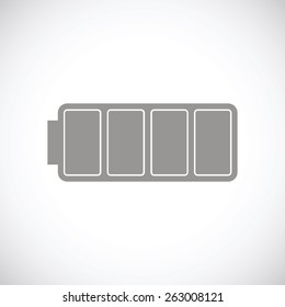 Battery web black icon on a white background. Vector symbol