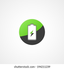 Battery web icon on white background