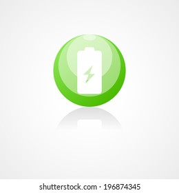 Battery web icon on white background