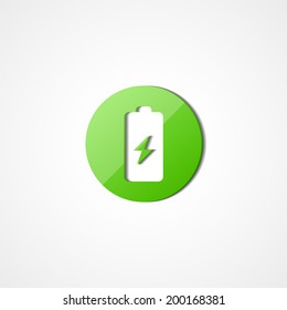 Battery web icon on white background