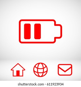 Battery web icon, battery icon vector