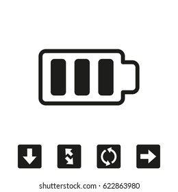Battery web icon, battery icon vector