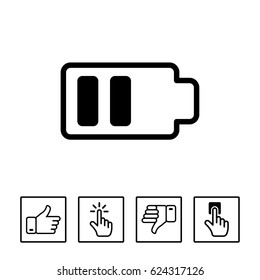 Battery web icon, battery icon vector