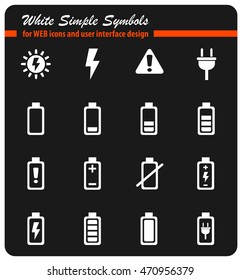 battery web icons for user interface design