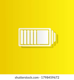 Icono blanco de la batería con sombra