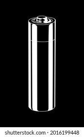 battery white on black background