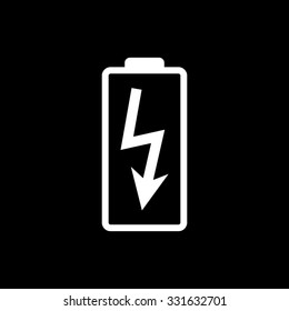 battery - white vector icon