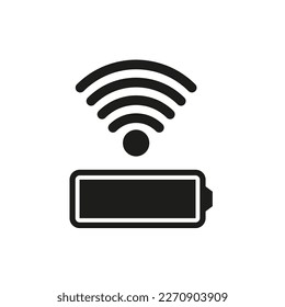 Battery wi fi icon. Internet network concept. Digital technology. Status bar. Vector illustration.