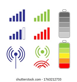 
Battery and wifi icon. Color image. Elements for advertising design, web .Vector.