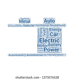 battery word cloud. tag cloud about battery