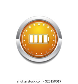 Battery Yellow Vector Icon Button