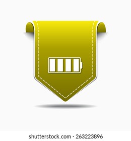 Battery Yellow Vector Icon Design