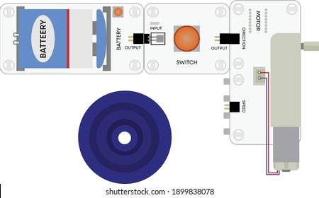 actividad de diy menor utilizando fichas de enchufe y reproducción electrónica  