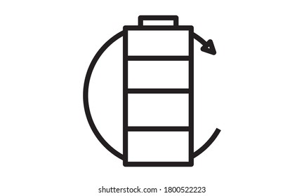 Battery-status icon flat style vector illustration.