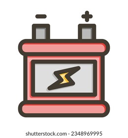 BatteryThick Line Filled Colors For Personal And Commercial Use.
