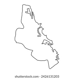 Mapa del distrito de Batticaloa, división administrativa de Sri Lanka. Ilustración vectorial.