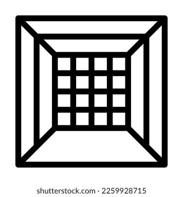 Batting Cage Vector Line Icon Design