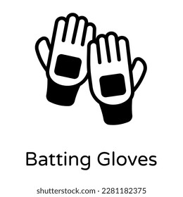 Batting gloves solid icon, editable vector