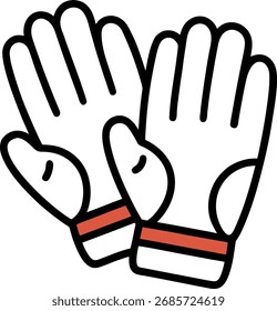 batting gloves vector art illustration