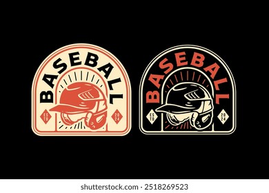 batting capacete de beisebol, capacete de softball retro vintage logotipo vetor coleção conjunto para clube de esporte de beisebol, torneio, t shirt, projetos de mercadorias