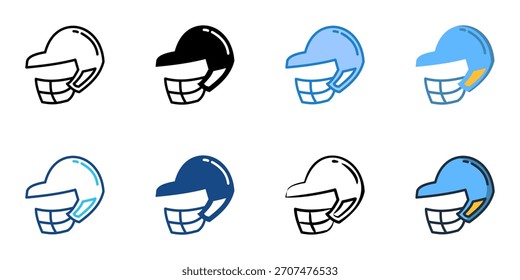 Conjunto de iconos de casco de bateo colección de Vector de estilo múltiple 
