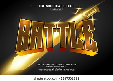 Plantilla de efecto de texto editable 3D de batalla