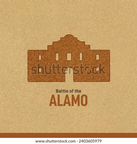 Battle of the Alamo. Battle of the Alamo on brown paper vector illustration. 