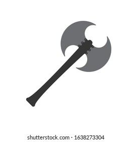 Battle ax icon - vector. Battle ax icon in flat style.  