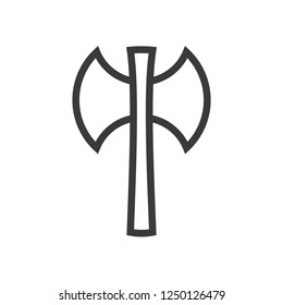Battle ax vector line icon