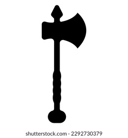 Vector de hacha de batalla. Vector de hacha de batalla Viking escandinavo. Vector de hacha forestal. Icono de arma fría.