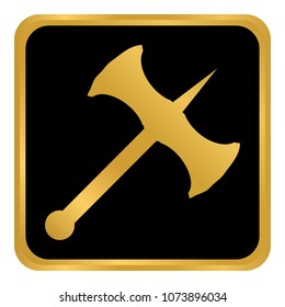 Battle axe button on white background. Vector illustration.
