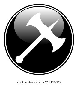 Battle axe button on white background. Vector illustration.