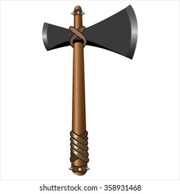 battle axe cartoon on white background vector