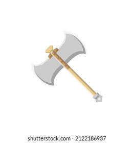 Battle Axe Flat Illustration. Clean Icon Design Element on Isolated White Background