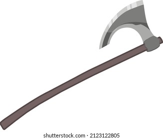 Battle axe, illustration, vector on a white background.