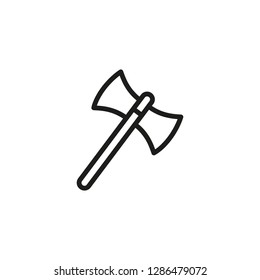 Battle axe line icon. Fighting, weapon, blade. Arms concept. Can be used for topics like battles, wars, Vikings.