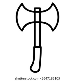 Schlachtaxt-Liniensymbol, Vektor auf weißem Hintergrund 
Vektorgewehr-Symbol auf weißem Hintergrund
