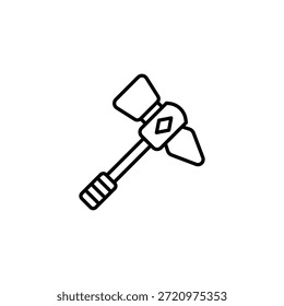 Battle Axe Outline Icon Weaponry Tool For Medieval Fantasy