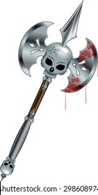 battle axe with skull