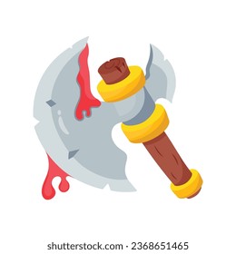 Vector de hacha de batalla pegatinas coloridas Icono Icono Ilustración de diseño. Archivo EPS 10