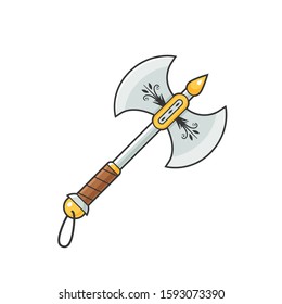 Battle axe vector illustration isolated on white