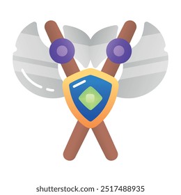 Icono de ejes de batalla en estilo plano 