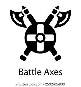 Battle axes sign in filled style