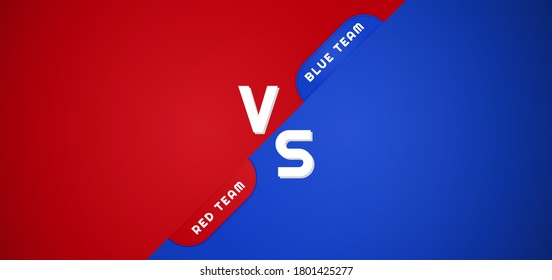 Battle background red and blue versus team overlap layer design. vector illustration.
