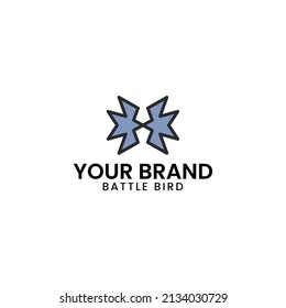 Battle bird logo is perfect for aviari, petshop, poultry, game, club, media, mascot logos etc